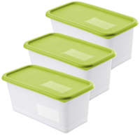Rotho DOMINO Gefrierdosen,  lime grün 1755405070,  1 Set = 3 x 1, 5 Liter