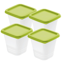 Rotho DOMINO Gefrierdosen,  lime grün 6116605070,  1 Set = 4 x 0, 22 Liter