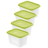 Rotho DOMINO Gefrierdosen,  lime grün 6116705070,  1 Set = 4 x 1 Liter