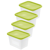 Rotho DOMINO Gefrierdosen,  lime grün 6116705070,  1 Set = 4 x 1 Liter