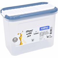 Rotho DOMINO Streudose,  transparent/ blau 1742606161,  1000 ml,  Maße: 165 x 90 x 130 mm