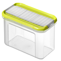 Rotho DOMINO Streudose,  transparent/ lime grün 1742505070,  750 ml,  Maße: 165 x 90 x 100 mm