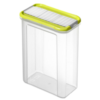 Rotho DOMINO Streudose,  transparent/ lime grün 1742705070,  1500 ml,  Maße: 165 x 90 x 195