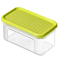 Rotho DOMINO Vorratsdose,  transparent / lime grün 1741905070,  500 ml,  Maße: 165 x 90 x 70 mm