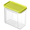 Rotho DOMINO Vorratsdose,  transparent / lime grün 1742105070,  1000 ml,  Maße: 165 x 90 x 130 mm
