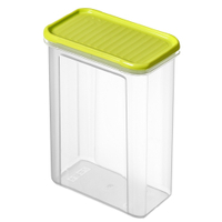 Rotho DOMINO Vorratsdose,  transparent / lime grün 1742205070,  1500 ml,  Maße: 165 x 90 x 195 mm