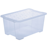 Rotho EVO EASY Aufbewahrungsbox mit Deckel,  horizon blue 1014206208,  Größe: 44 Liter