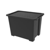 Rotho EVO EASY Aufbewahrungsbox mit Deckel,  schwarz 1014308080R,  Größe: 65 Liter,  mit Rollen