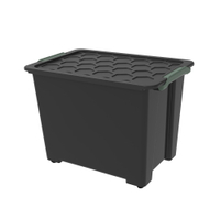 Rotho EVO SAFE Box mit Deckel,  schwarz 1008208080R,  Größe: 65 Liter,  mit Rollen