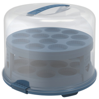 Rotho FRESH Tortenglocke XL mit Trays,  26 cm Höhe 1046006161,  Farbe: horizon blue