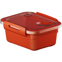 Rotho MEMORY Mikrowellen-Dose 1128202792,  Füllmenge: 600 ml,  150 x 120 x 68 mm,  PAPAYA rot