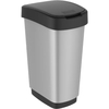 Rotho Mülleimer TWIST,  25 Liter 1167610264,  Farbe: silber/ metallic