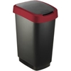 Rotho Mülleimer TWIST,  25 Liter 1754402255,  Farbe: schwarz/ rubinrot