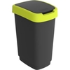 Rotho Mülleimer TWIST,  25 Liter 1754405070,  Farbe: schwarz/ lime green