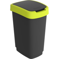 Rotho Mülleimer TWIST,  25 Liter 1754405070,  Farbe: schwarz/ lime green