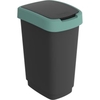 Rotho Mülleimer TWIST,  25 Liter 1754405092,  Farbe: schwarz/ mistletoe green