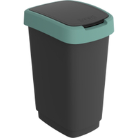Rotho Mülleimer TWIST,  25 Liter 1754405092,  Farbe: schwarz/ mistletoe green