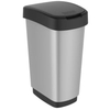 Rotho Mülleimer TWIST,  50 Liter 1167710264,  Farbe: silber/ metallic
