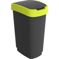 Rotho Mülleimer TWIST,  50 Liter 1754505070,  Farbe: schwarz/ lime green