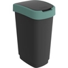 Rotho Mülleimer TWIST,  50 Liter 1754505092,  Farbe: schwarz/ mistletoe green