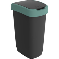 Rotho Mülleimer TWIST,  50 Liter 1754505092,  Farbe: schwarz/ mistletoe green