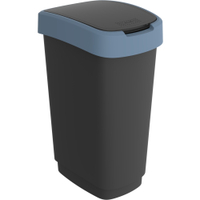 Rotho Mülleimer TWIST,  50 Liter 1754506161,  Farbe: schwarz/ horizon blue