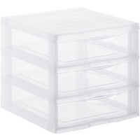Rotho ORGAMIX Schubladenbox,  transparent 1422000096,  3 Schubladen,  Maße: 210 x 180 x 170 mm,  DIN A6 Format