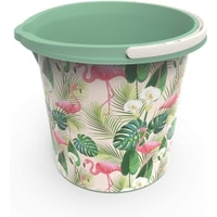 Rotho Putzeimer VARIO ART,  10 Liter 1006810657,  Motiv: Flamingo