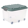 Rotho ROLLER6 Rollbox,  57 Liter 1766605092,  Farbe: transparent/ mistletoe green