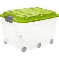 Rotho ROLLER6 Rollbox,  57 Liter 1766605519,  Farbe: transparent / grün