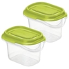 Rotho RONDO Set Kühlschrankdosen,  2 x 70 ml 1713605073,  Farbe: transparent/ lime grün