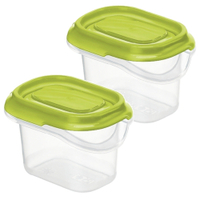 Rotho RONDO Set Kühlschrankdosen,  2 x 70 ml 1713605073,  Farbe: transparent/ lime grün