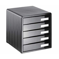 Rotho TIMELESS Bürobox,  anthrazit 1113208853,  5 Schubladen
