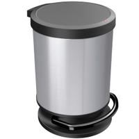 Rotho Treteimer PASO,  20 Liter 1015510264,  Farbe: silber metallic
