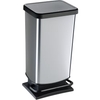 Rotho Treteimer PASO,  40 Liter 1754111005,  Farbe: schwarz/ silber metallic
