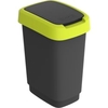 Rotho TWIST Abfalleimer,  10 Liter 1754305070,  Farbe: schwarz/ lime grün