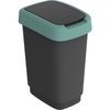 Rotho TWIST Abfalleimer,  10 Liter 1754305092,  Farbe: schwarz/ mistletoe green