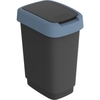 Rotho TWIST Abfalleimer,  10 Liter 1754306161,  Farbe: schwarz/ horizon blue