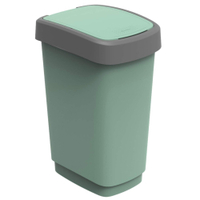 Rotho TWIST ECO Schwingdeckeleimer 25 l 1754405092PC,  Farbe: grün