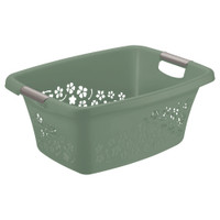 Rotho Wäschekorb 25 l FLOWERS 1756505092,  Farbe: Mistletoe green