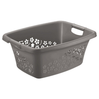 Rotho Wäschekorb FLOWERS,  25 Liter 1756508853,  Farbe: anthrazit