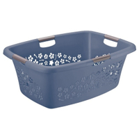 Rotho Wäschekorb FLOWERS,  50 Liter 1756706161,  Farbe: horizon blue