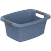 Rotho Wäschewanne FLOWERS,  12 Liter 1751106161,  Farbe: schwarz / blau