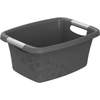 Rotho Wäschewanne FLOWERS,  12 Liter 1751108853,  Farbe: grau / anthrazit