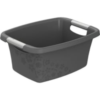 Rotho Wäschewanne FLOWERS,  12 Liter 1751108853,  Farbe: grau / anthrazit