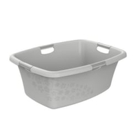 Rotho Wäschewanne FLOWERS,  50 Liter 1756802590,  Farbe: grau/silber