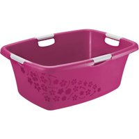 Rotho Wäschewanne FLOWERS,  50 Liter 1756890001,  Farbe: pink/weiß