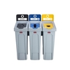 Rubbermaid Mülltrennsystem Slim Jim,  3 Fächer à 87 Liter 2057607,  Farben: schwarz/blau/gelb