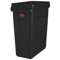 Rubbermaid Slim Jim Abfalleimer aus Kunststoff,  60 Liter 1956181,  Farbe: braun
