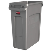Rubbermaid Slim Jim Abfalleimer aus Kunststoff,  60 Liter 1971259,  Farbe: beige